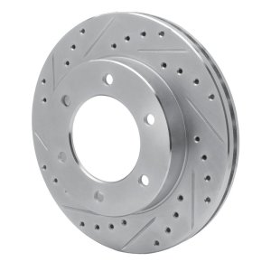 Honda Passport Brake Rotor (1) - Front Left - R1 Concepts - Drilled & Slotted - Silver - `01-`04